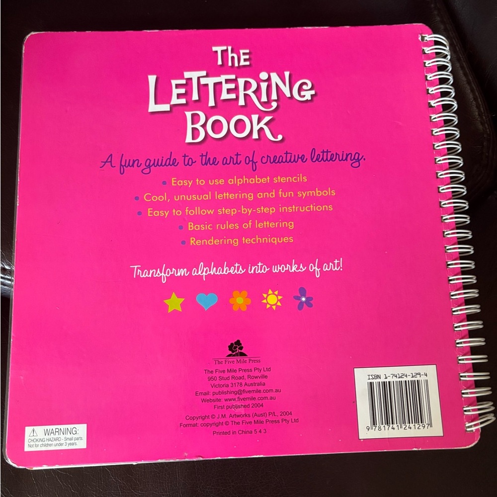 Pink Lettering Book+Silver Accents STENCILS IN EVERY FORMAT.Excellent Condition - Picture 2 of 3
